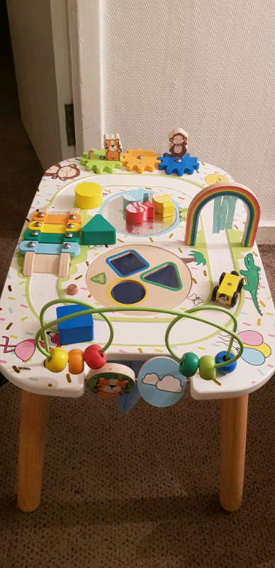 wooden activity table mothercare